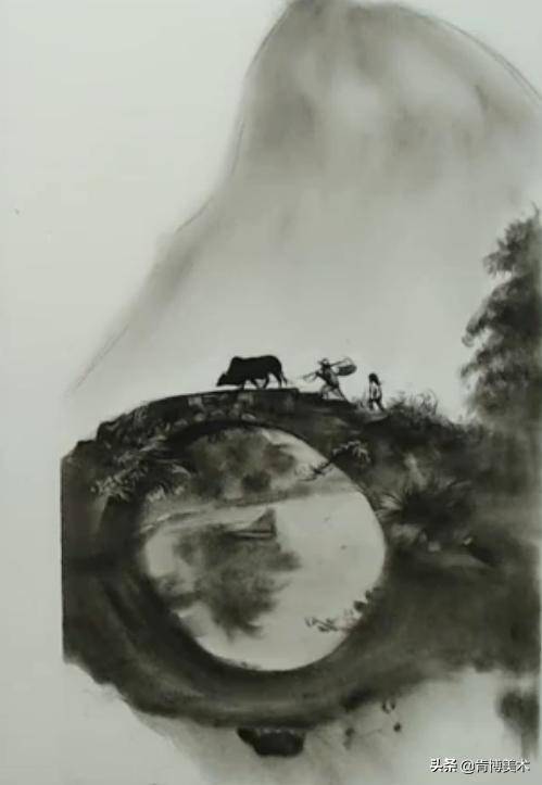 风景素描如何画?形和颜色层次画好,画面柔美有意境