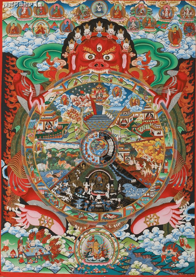 藏密不神秘藏传佛教中描绘的天堂与地狱六道轮回图