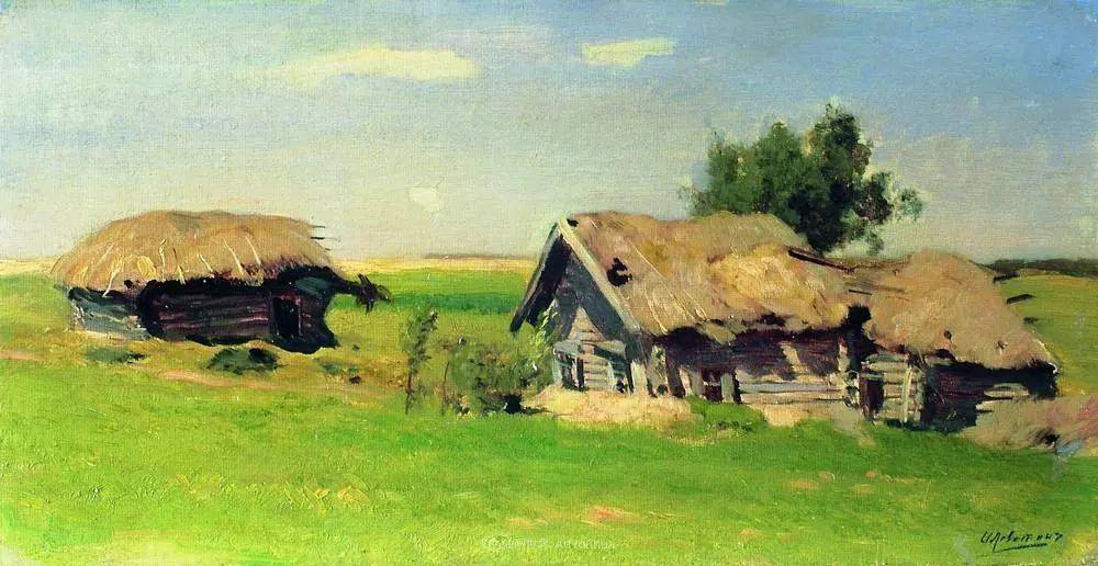 俄罗斯艾萨克·伊里奇·列维坦风景油画用笔洗练,情感充沛,极富诗意!