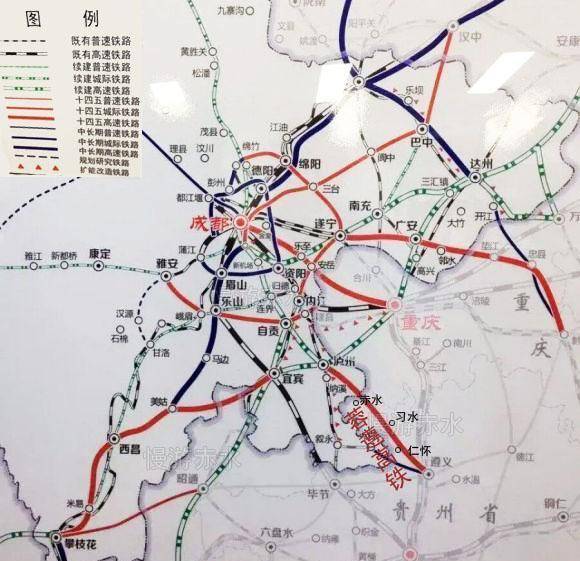 看四川省十四五铁路规划图,泸遵高铁列入十四五开建铁路