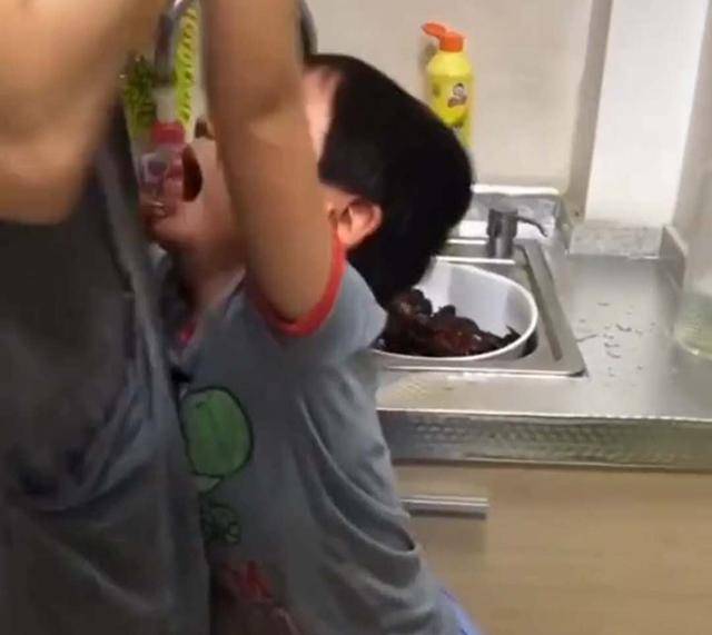妈妈要清蒸小龙虾，儿子可怜小龙虾哭着阻止，吃了一口后儿子态度大变