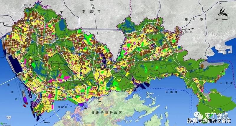 把深圳规划图对折一下,东西部差异一目了然