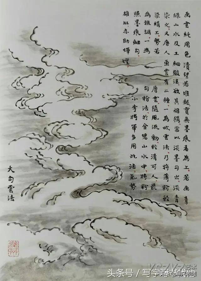 山水画15种画山泉瀑布波涛云海画法