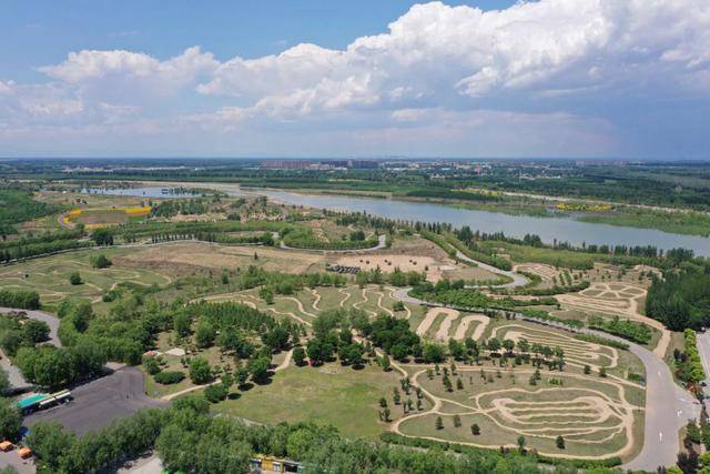 永定河固安段-兴安湖生态运动公园航拍图