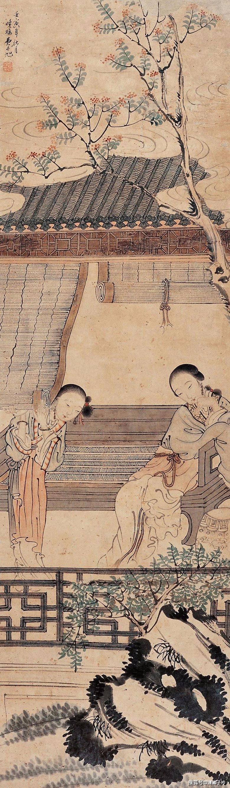 清代名家费丹旭：避短传神的仕女画作欣赏_人物