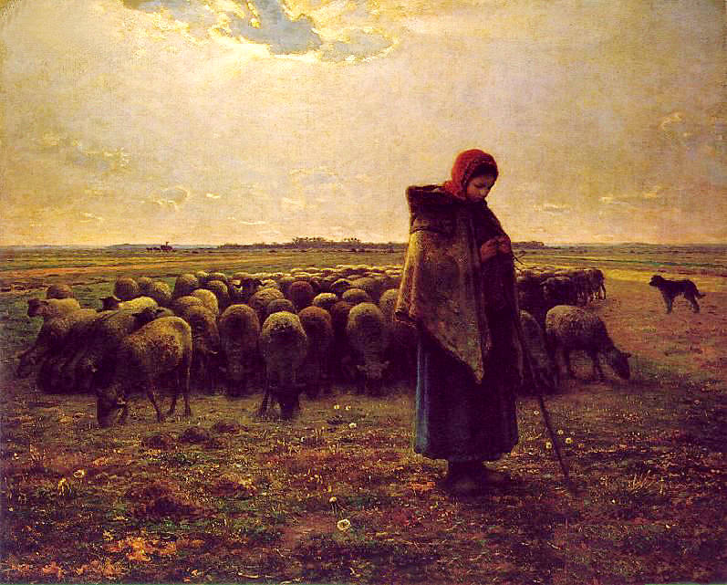 法国画家米勒著名油画《牧羊少女》赏析