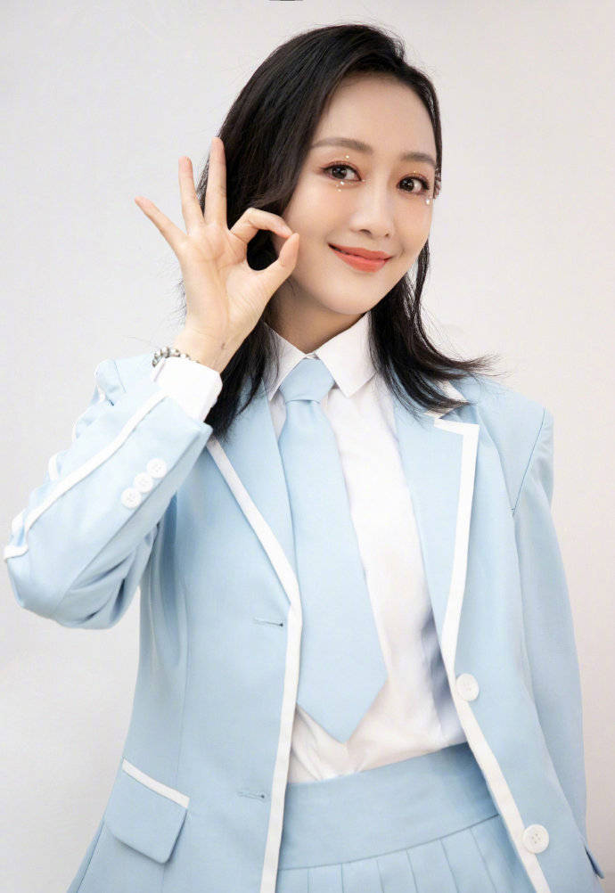 王鸥,天蓝制服,清纯甜美,好身材