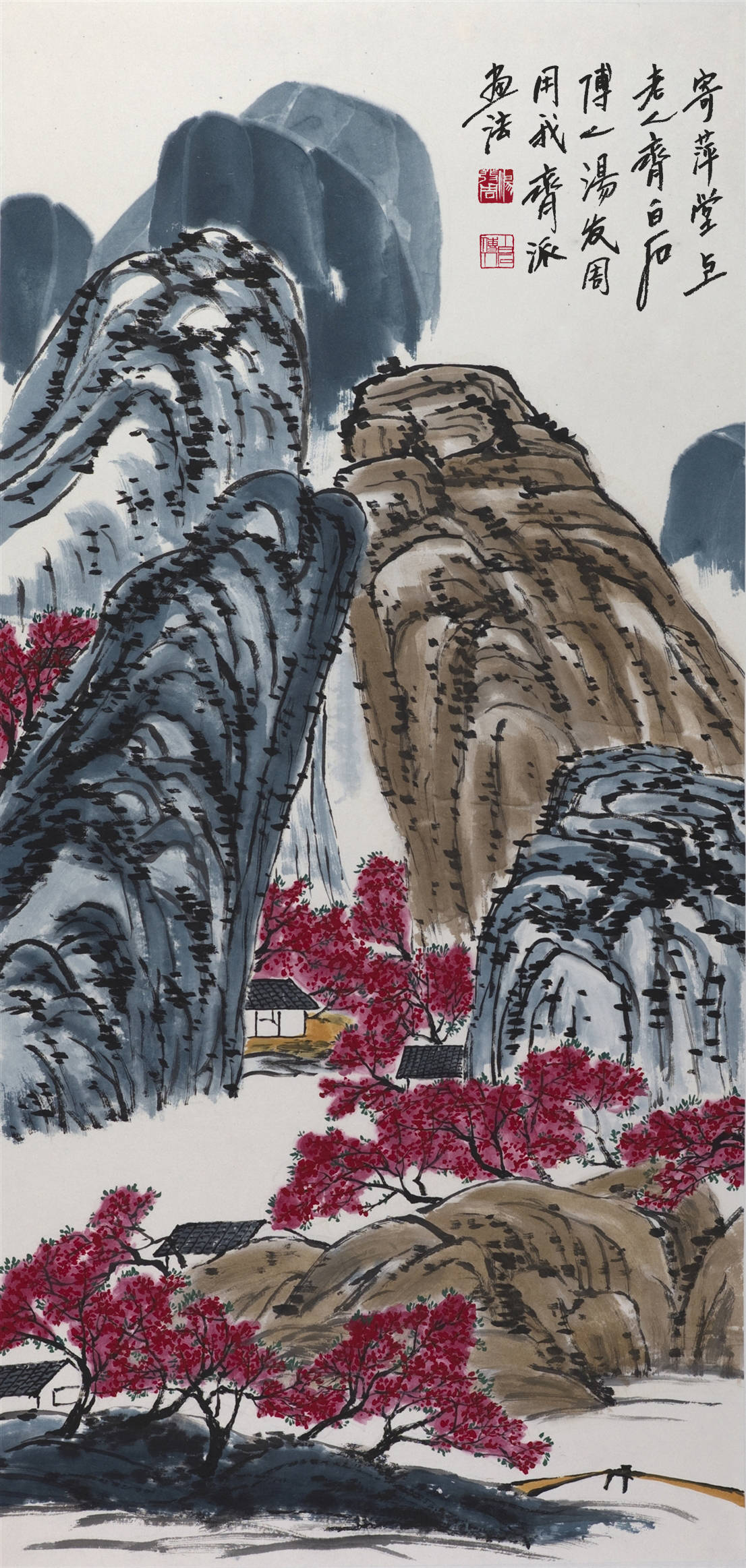 这2幅齐白石再传弟子-汤发周的玄关画,一幅改运聚气旺事业 一幅秀雅