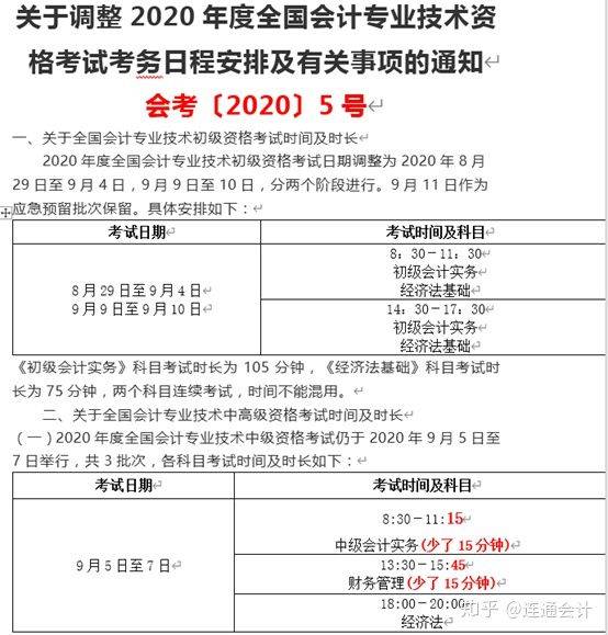 2020年会计职称考试具体时间出炉（最新发布）
