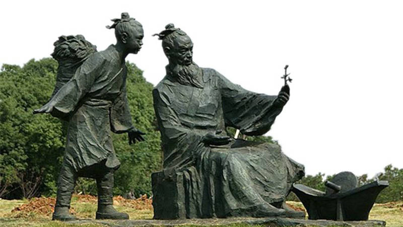 李时珍雕塑,古代医学名人雕塑,中医文化雕塑