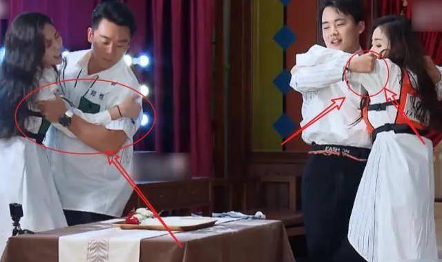《奔跑吧》郭麒麟跟张天爱配合叼玫瑰,谁留意到他的手势?太避嫌