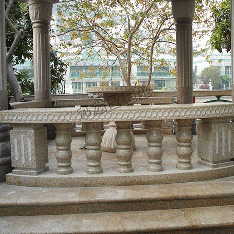 石材花瓶柱护栏效果图 阳台石栏杆图片