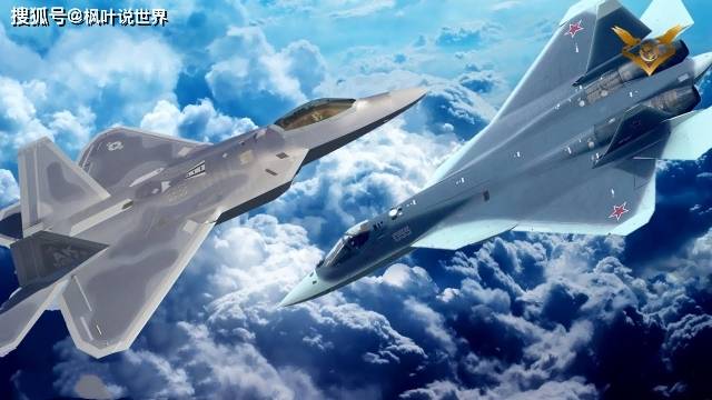 当苏-57战机碰上F-22战机，就是一个被动挨打的活