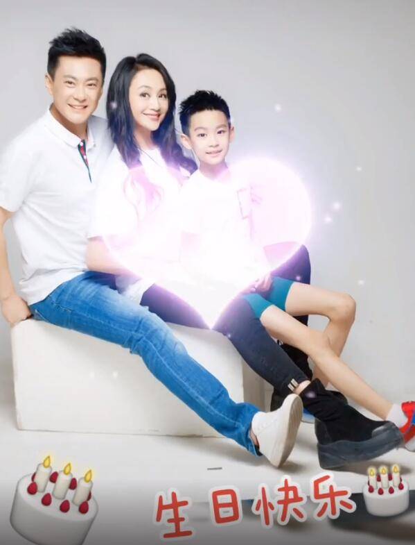 曹颖老公49岁生日不愿出镜，儿子机智放全家福，