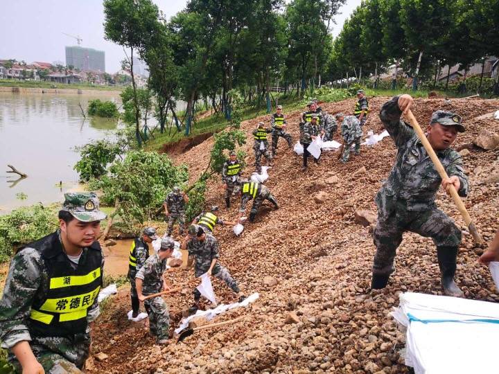 澧县澧阳街道民兵抢险突击队合力处置管涌险情