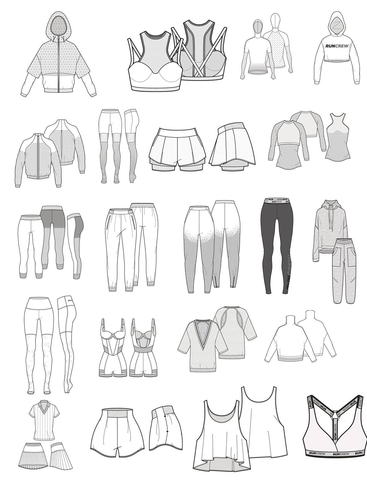 初学者|干货│服装设计款式图-初学者入门临摹参考素材