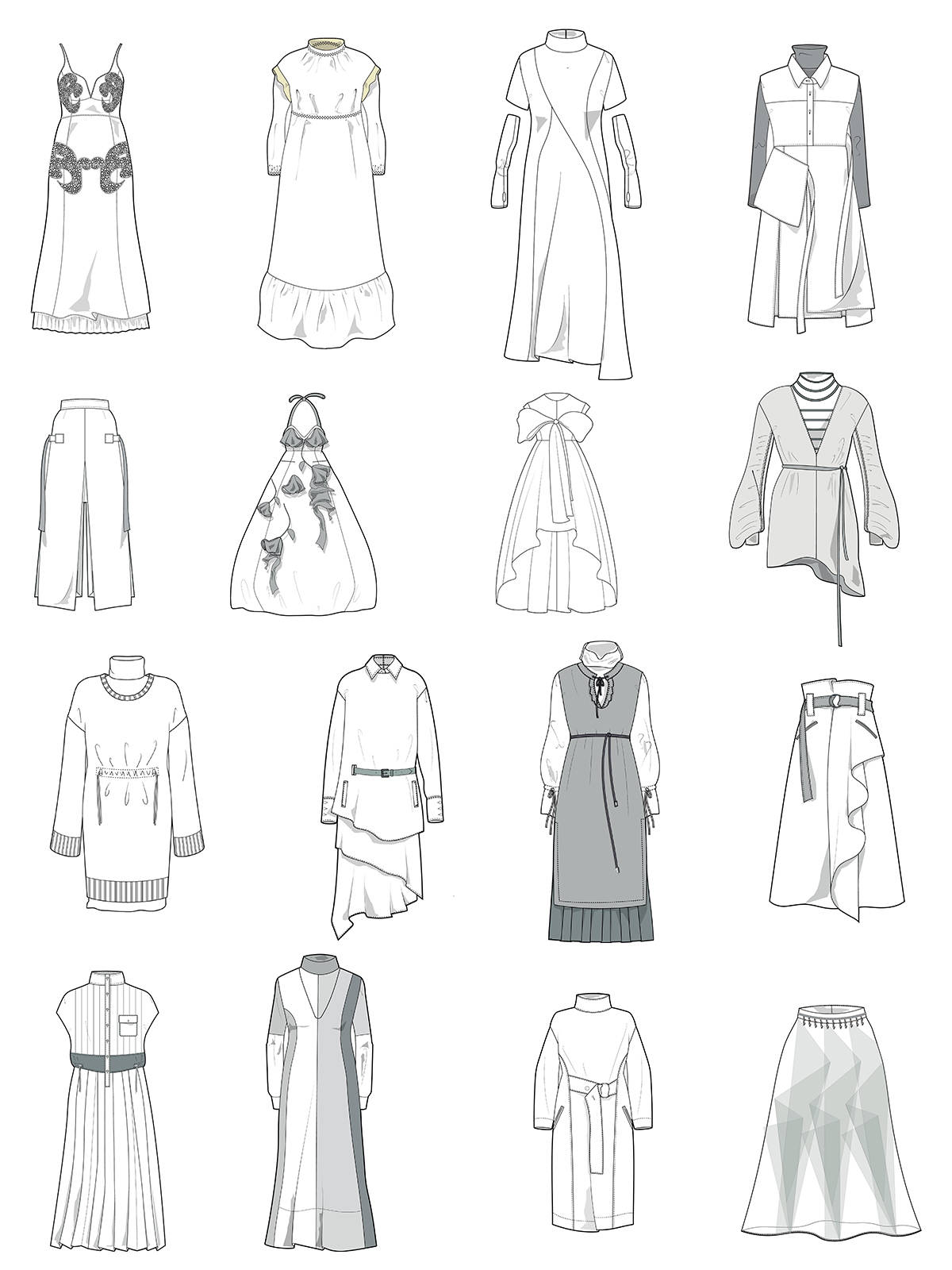 初学者|干货│服装设计款式图-初学者入门临摹参考素材