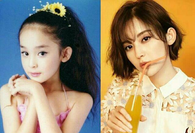 1992年的四位当红女星童年照对比,谁是整容过的一看便