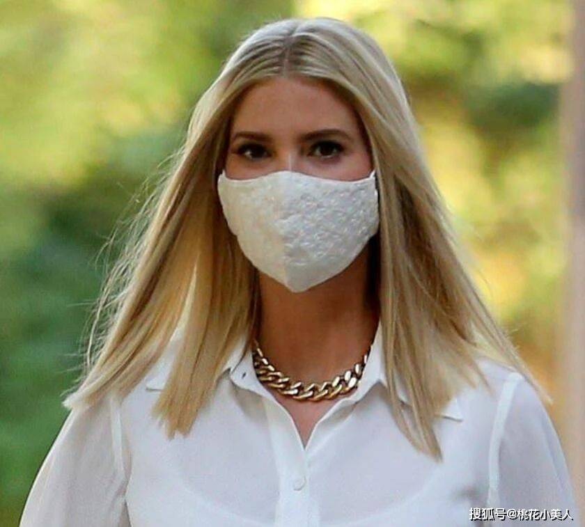 白色|名媛界扛把子伊万卡，身穿一袭白色仙女裙，竟戴上定制口罩