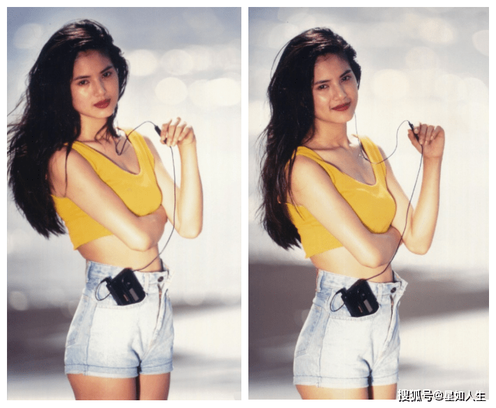 肚脐|李若彤罕见晒珍贵旧照，肚脐装尽显性感迷人，自夸比以前更苗条