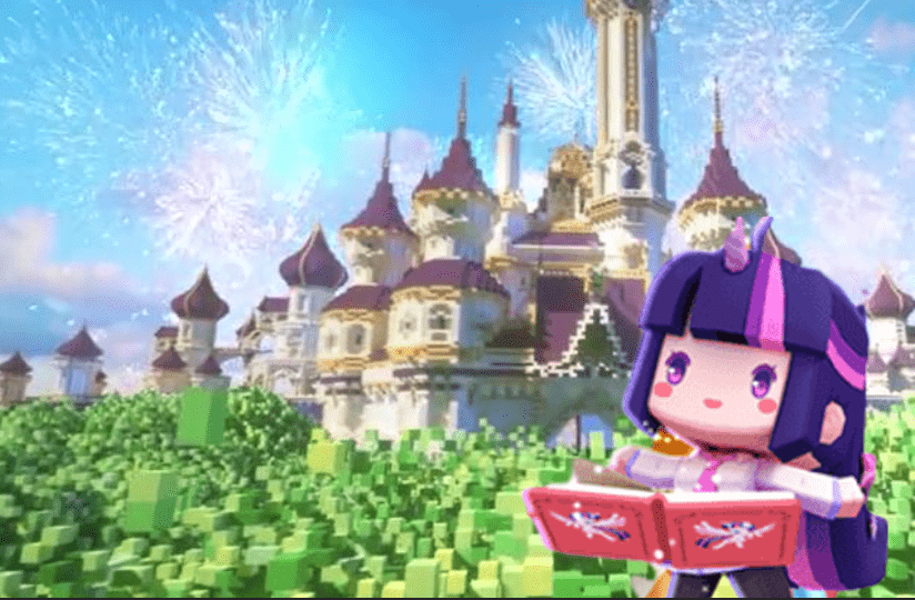 寻找迷你世界联动《小马宝莉》动画短片同款城堡，太壮观了！_紫悦