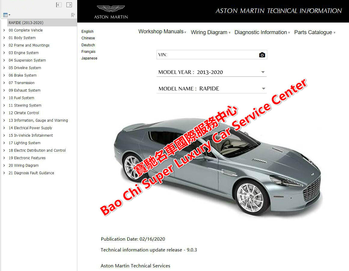 Aston Martin Db9 Db7 Db6 Db5 Workshop Manual Wiring