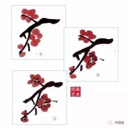 梅花画法,经典实用!(吴昌硕齐白石画梅法)_步骤