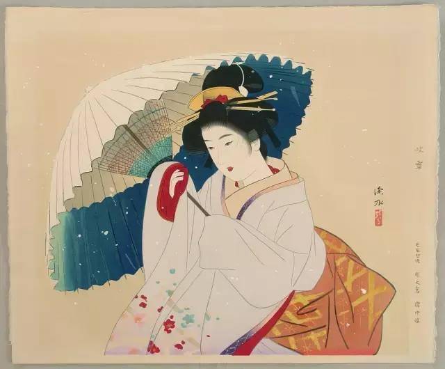 他笔下的美人图销魂荡魄,纯情绝俗,被评为日本"国宝级