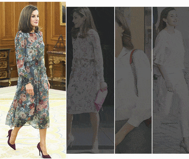 一个月17套出访造型，西班牙王后旧衣混搭新衣，节俭程度不输凯特