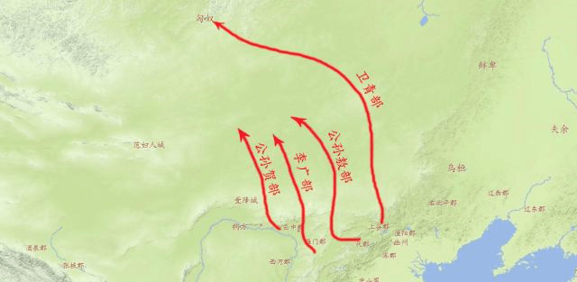 原创汉匈百年战争第一战,汉朝兵分四路进攻匈奴,却只有卫青一路取胜