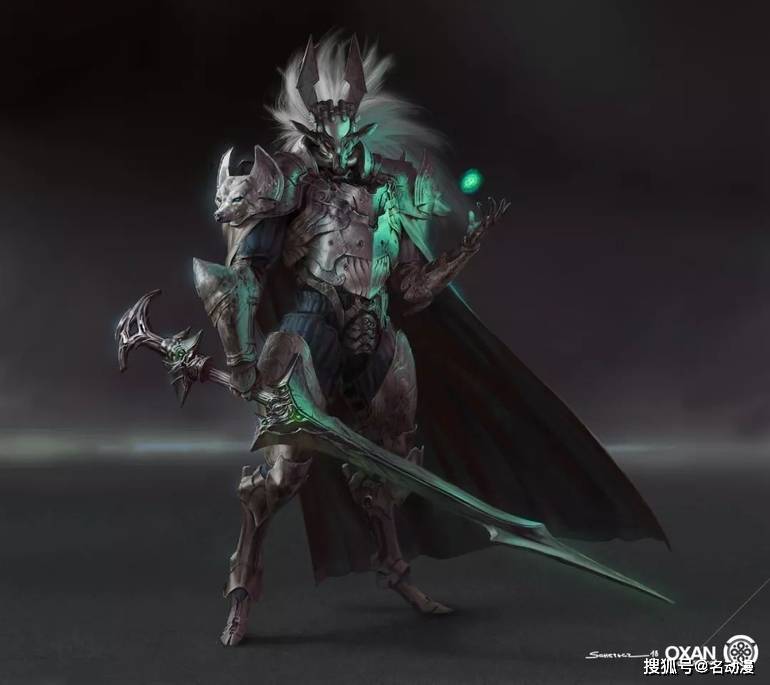 狮角兽与狮角兽铠甲,绿色的皮毛和绿色披风