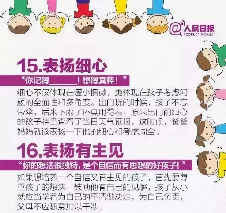 人民日报:表扬孩子的16个新花样 人民日报:表扬孩子的16个新花样