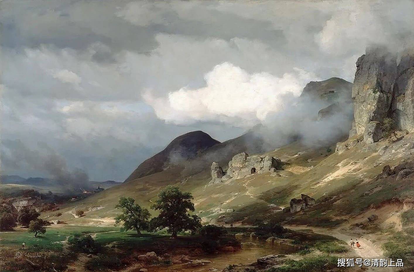 德国画家karl friedrich lessing油画风景