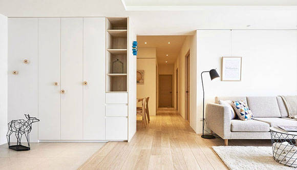 全屋打满柜子，简洁的现代风格装修设计，广州夫妇的家令人羡慕！