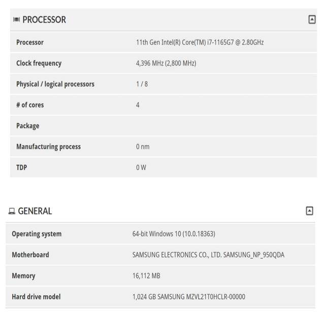 笔记本|搭载酷睿i7，三星全新笔记本在3DMARK 数据库中曝光