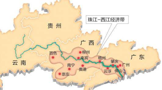 广西西江流域城市