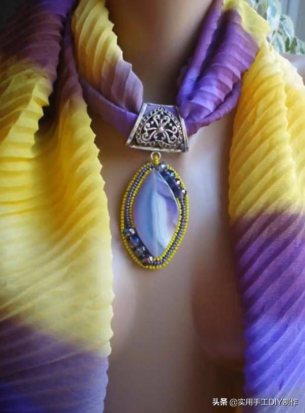 围巾|「串珠作品」35款时尚的珠宝围巾项链，你也能拥有