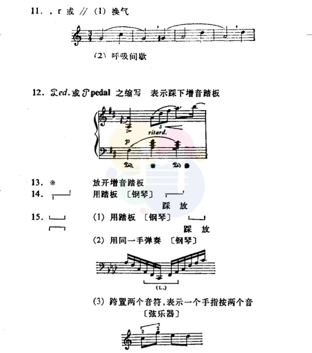 钢琴谱上的特殊符号钢琴谱所有符号解析