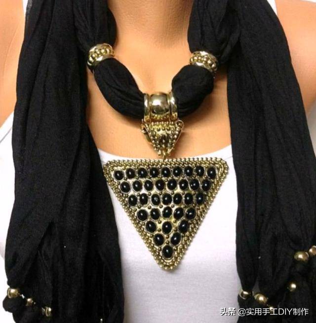 围巾|「串珠作品」35款时尚的珠宝围巾项链，你也能拥有