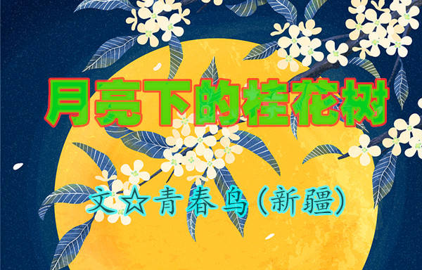 月亮下的桂花树