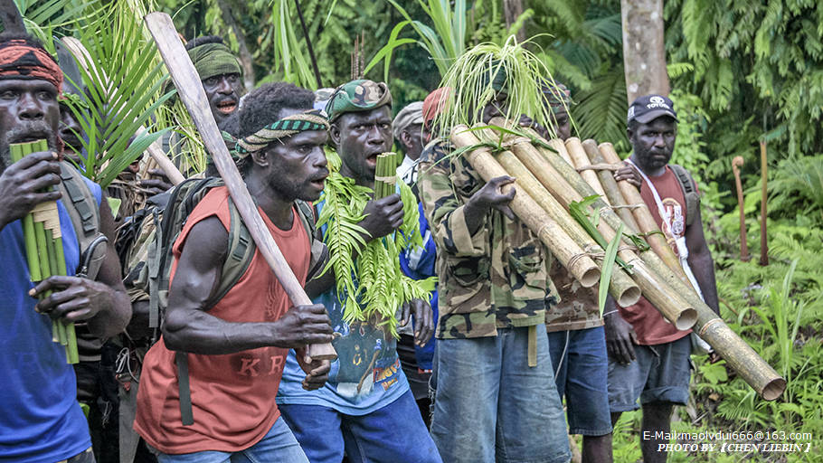 巴布亚新几内亚游记布干维尔岛土著部落最盛大的欢迎仪式