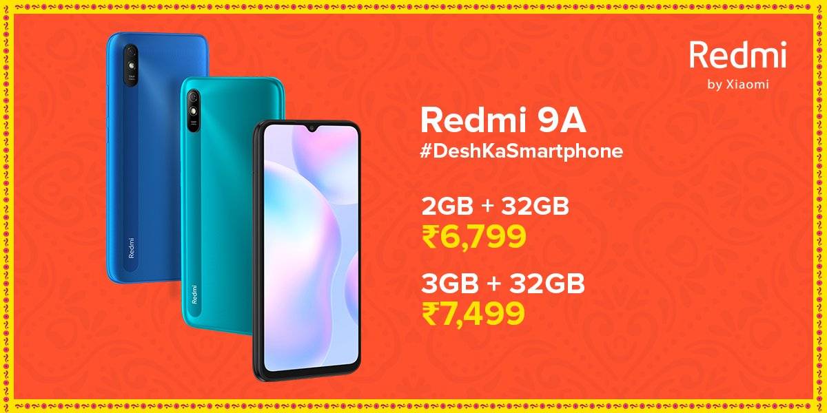 原创636元起redmi9a正式登陆印度heliog255000mahmiui12