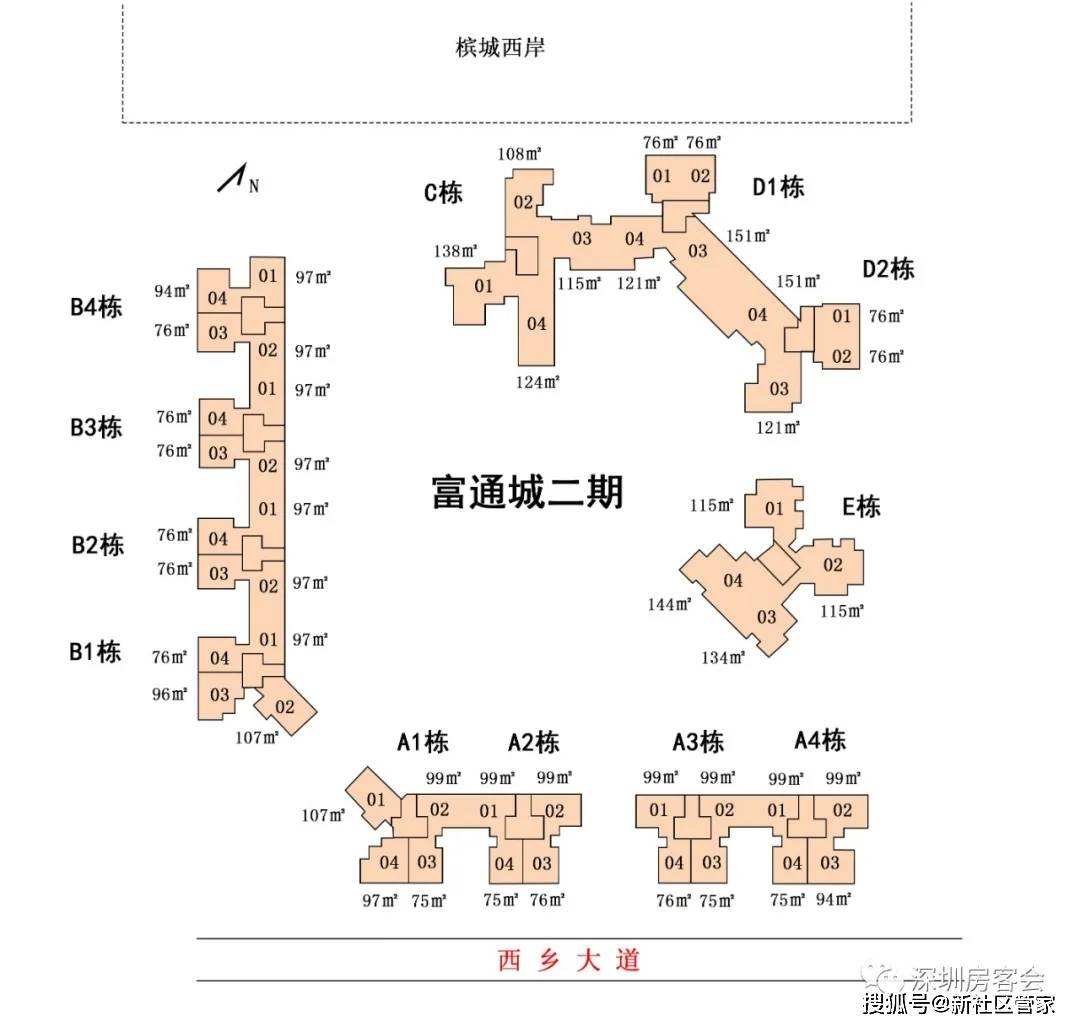 二期是富通城系列中离地铁站最近的一期,所处位置不临沿江高速,相对