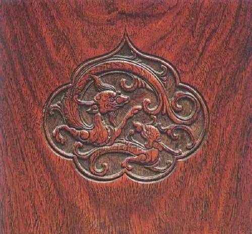 木】 ☆ 家具 紅木透彫夔龍紋小博古架 ☆ 時代物 花卉 彫刻文様