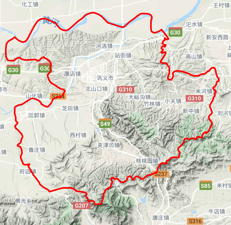 郑州有一个县级市,位于郑州和洛阳之间,境内有2块它县