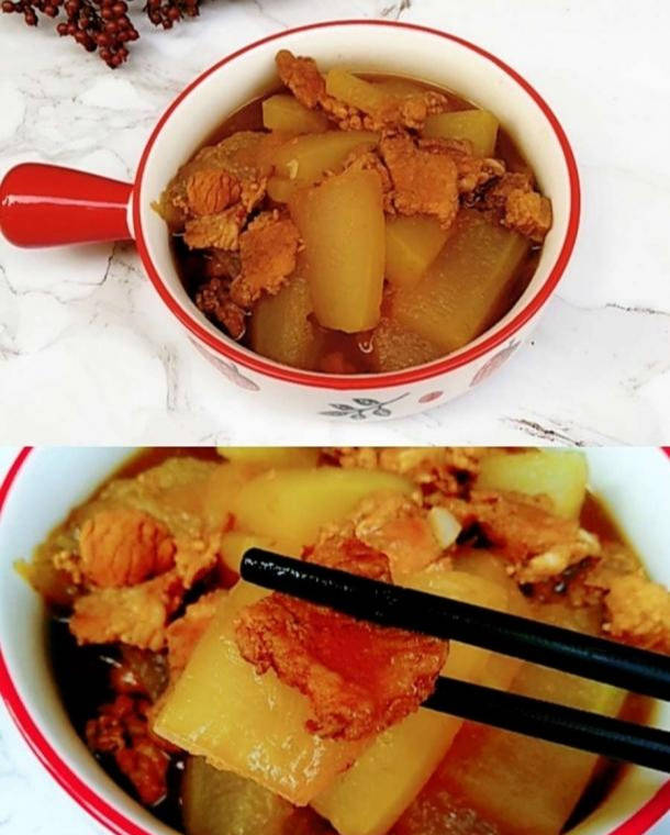 冬瓜|看老公大显身手冬瓜烧肉不难做