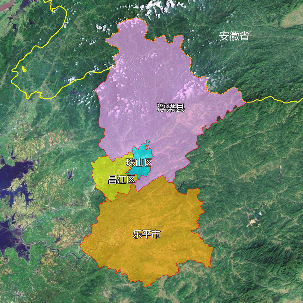 6张地形图,快速了解江西省景德镇各市辖区县市