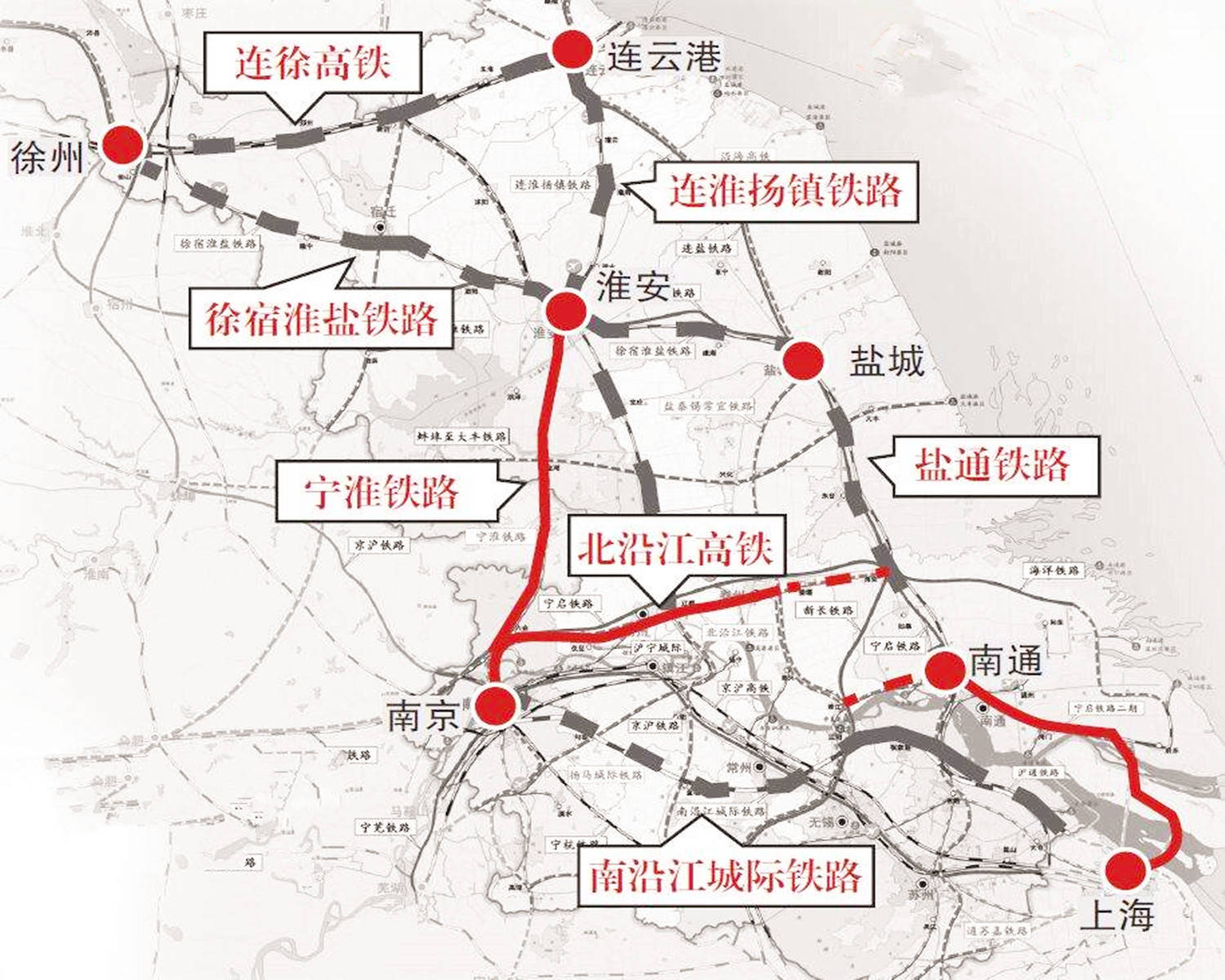 江苏在建的一条城际铁路线路总长约212千米预计2023年建成