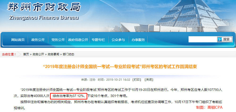 考生|2019各地区CPA考试出考率情况，40%是个不可逾越的鸿沟？