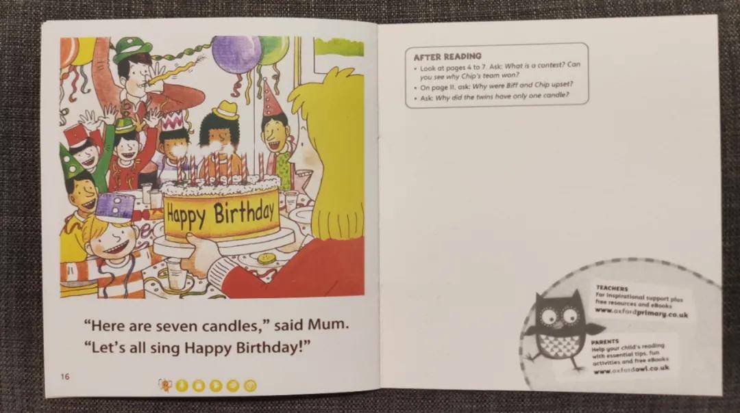 next page "here are seven candles,"said mum. "这是七根蜡烛.